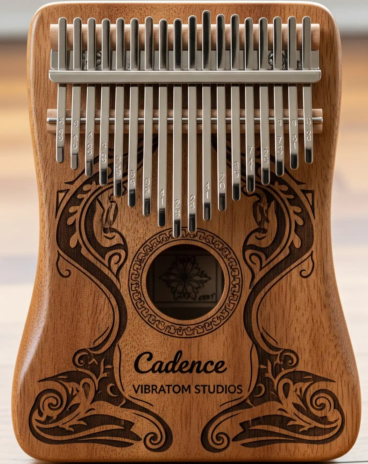 A realistic wooden kalimba